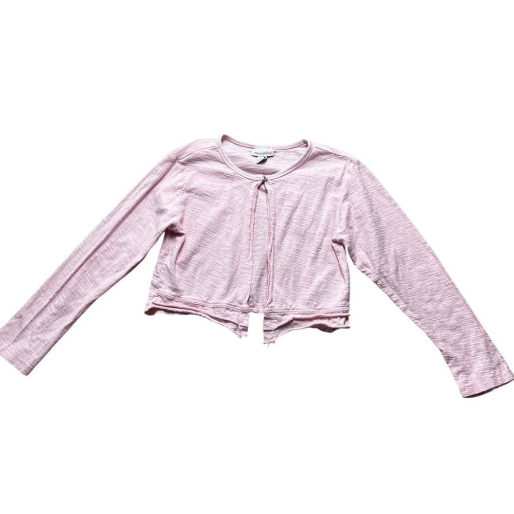 Naartjie Girls Pale Pink Cropped Lightweight Cardigan Size 8 Years